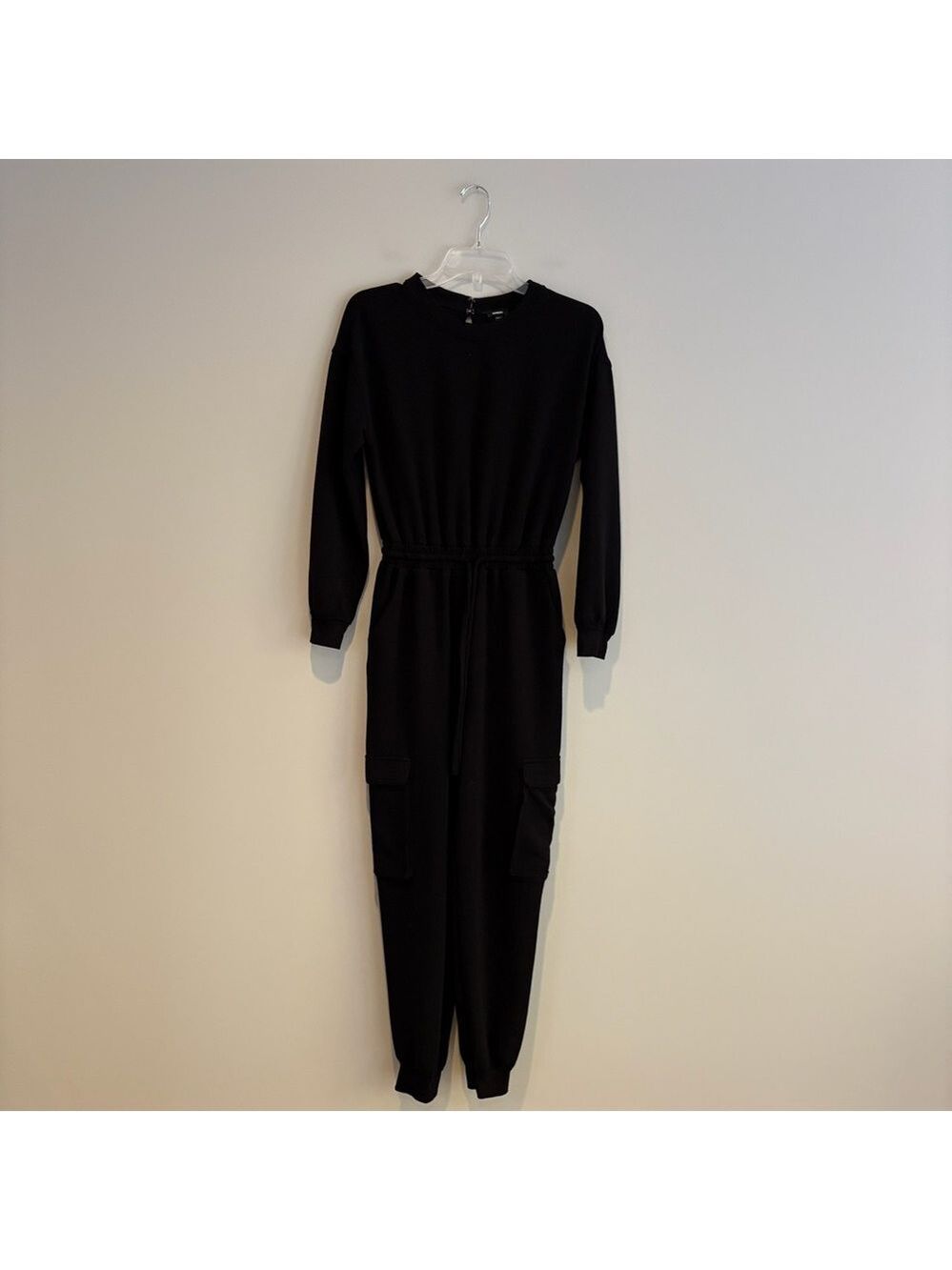 Express Black Crew Neck Soft Black Jumpsuit Size XS